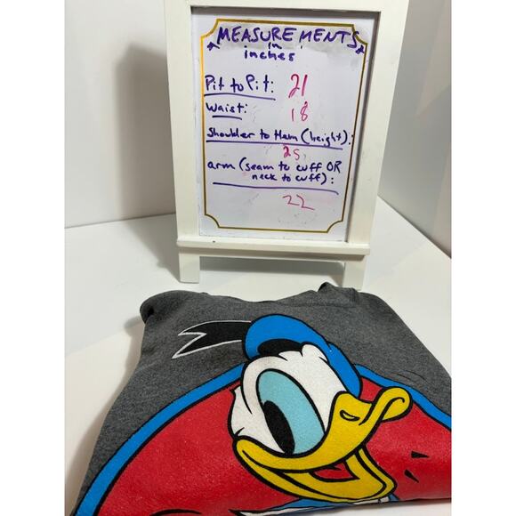 Vintage 90s Disney Mickey & Co Donald Duck Gray Crewneck Sweatshirt Men's Large - Picture 6 of 6